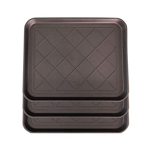 Boot Tray Multi-Purpose 19.6" x 15.74" x 1.2" Floor Protection-Pet Bowls-Paint-Dog Bowls,Shoes, Pets, Garden - Mudroom, Entryway, Garage-Indoor and Outdoor Friendly C von PAKEY