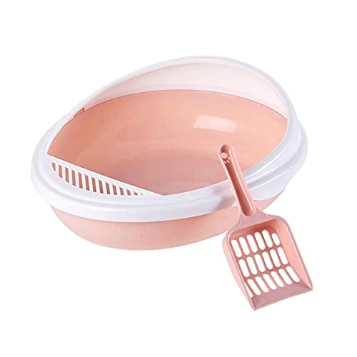 Cat Litter Tray Pet Toilet Bedpan Anti Splash Cats Litter Box Cat Dog Tray with Scoop Kitten Dog Clean Toilette Home Plastic Sand Box Supplies,Pink von PAKEY