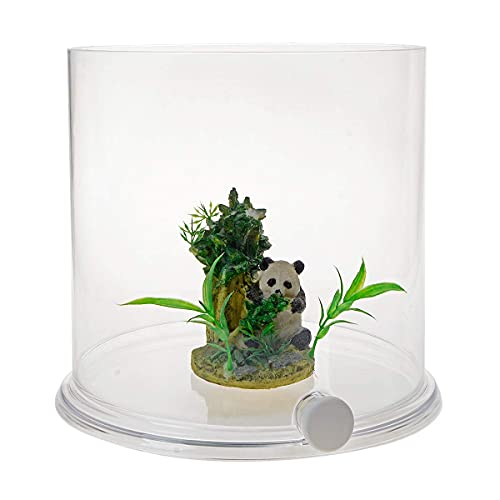 Creative Transparent Fish Tank Round Desktop Goldfish Tank as Vase and 2.5 Gallon Betta Fish Tank with Drainage Hole for Home Decoration or Office or Wedding von PAKEY
