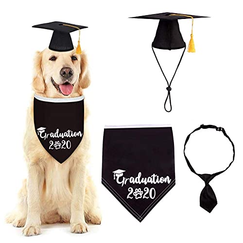 Graduation Party for Dogs Puppy Hats Puppy Dog Graduation Hat Hat Tie Accessories Pet Costume Animals Bandana with Yellow Butterfly Tie Accessories for Cos, B von PAKEY