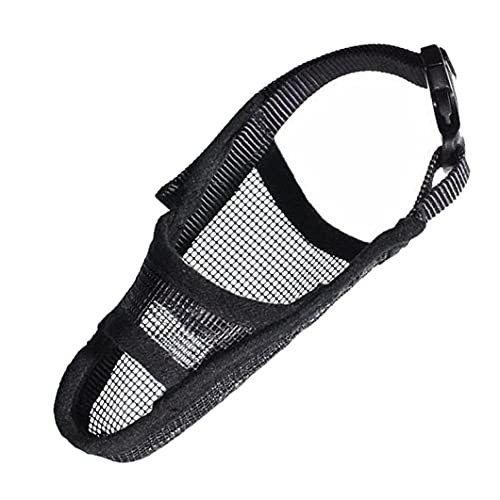 Mesh Breathable Quick Fit Dog Muzzle Anti Bark Bite Chew Black Training to Prevent Biting Screaming Eating Muzzle Adjustable Breathable Mesh Muzzle/Dog Mask/Mouth Cover M von PAKEY