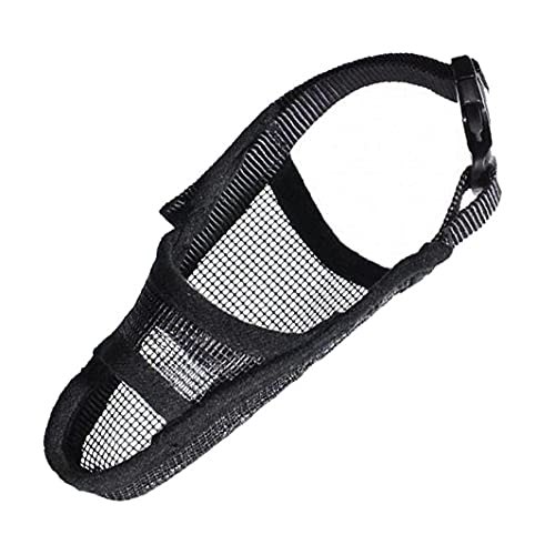 Mesh Breathable Quick Fit Dog Muzzle Anti Bark Bite Chew Black Training to Prevent Biting Screaming Eating Muzzle Adjustable Breathable Mesh Muzzle/Dog Mask/Mouth Cover S von PAKEY