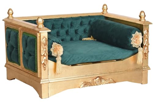 Glamour Hundebett Barock Hundesofa Schlafplatz Katzenbett XS S Holzbett 70 cm cat10017 Palazzo Exklusiv von PALAZZO INT