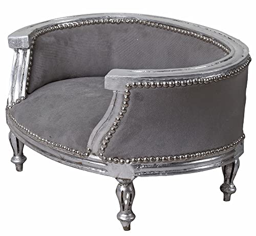 Hundebett Barock Silber Grau Hundesofa Small Katzenbett cat700e19 Palazzo Exclusiv von PALAZZO INT