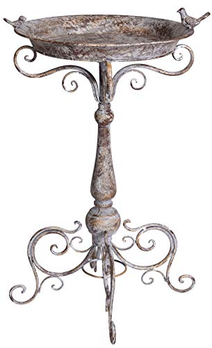 Vogeltränke Shabby Chic Vogelbad Metallschale Vogelbadewanne Tränke 74 cm aja188 Palazzo Exklusiv von PALAZZO INT