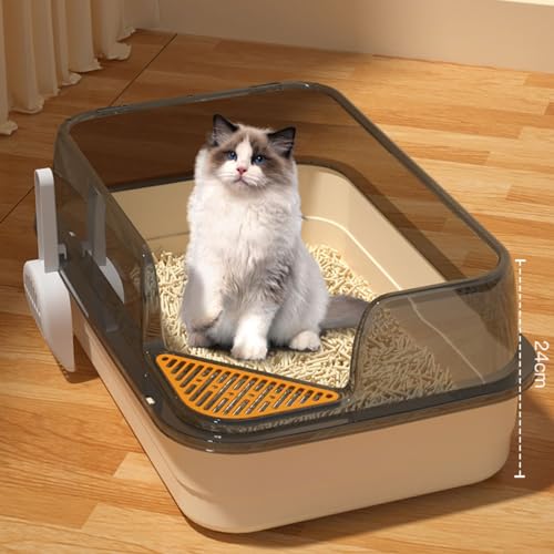 Extragroße Katzentoilette, Herausnehmbare Katzentoilette, Erhöhtes Gehäuse Zur Vermeidung Von Spritzern, Halbgeschlossenes Design Extragroße Katzentoilette, Herausnehmbare Katzentoilette, Erhöhtes Gehäuse Zur Vermeidung Von Spritzern, Halbgeschlossenes Design von PALE