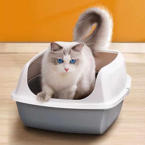 Gray Litter Pan, Cat Litter Box, Semi-open Plastic Litter Box, with Litter Scoop, 56 * 42 * 23.5cm Gray Litter Pan, Cat Litter Box, Semi-open Plastic Litter Box, with Litter Scoop, 56 * 42 * 23.5cm von PALE