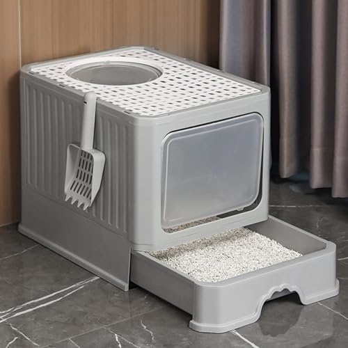Große Katzentoilette, Schubladen-Katzentoilette Mit Oberem Einstieg for Katzen Mit Einem Gewicht Von 12,5 Kg Und Weniger Große Katzentoilette, Schubladen-Katzentoilette Mit Oberem Einstieg for Katzen Mit Einem Gewicht Von 12,5 Kg Und Weniger von PALE