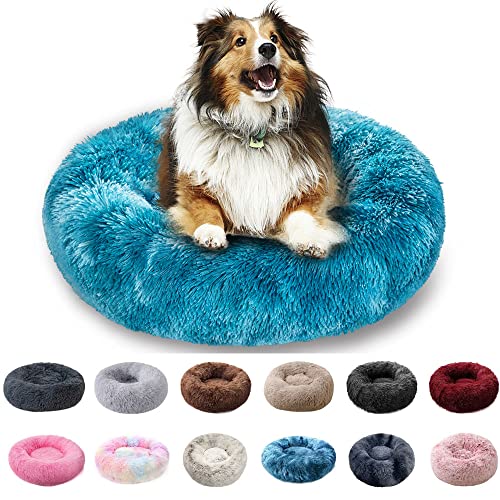 PAMEENCOS Fluffy Hug Hundebett Plüsch Hundedecke Sofa Sofaschutz Hund Hundekissen Donut Hundebett Für Kleine Und Mittelgroße Hunde (Diameter 100cm,C) von PAMEENCOS