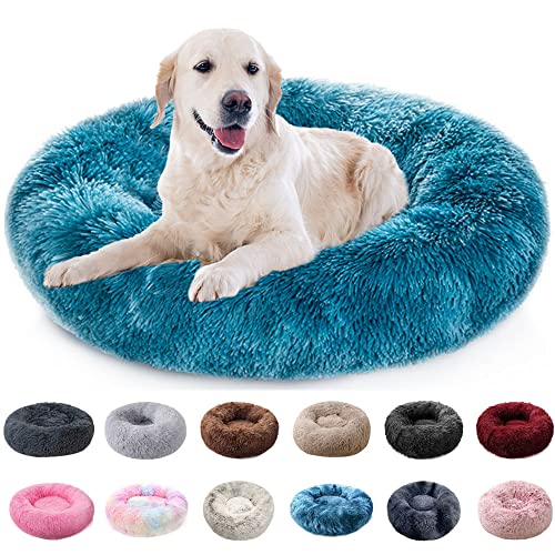 PAMEENCOS Hundebett Hundekissen Katzenbett Bagel Waschbar,Hundesofa Flauschig Kissen Rund Aus Plüsch Für Kleine,Mittelgroße & Große Hunde,Katzen (Diameter 50cm,D) von PAMEENCOS