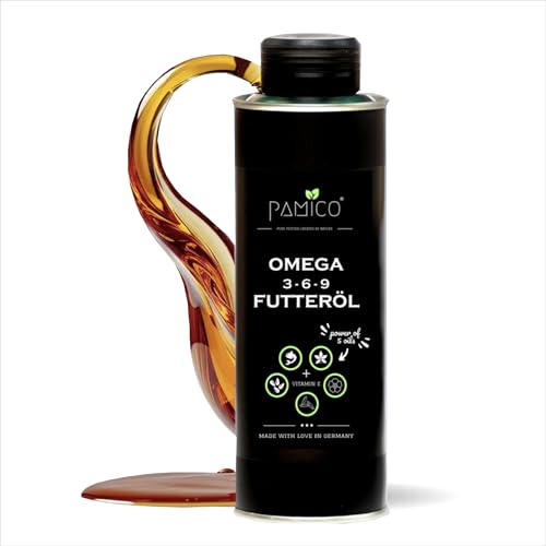 Futteröl Omega 3-6-9 + Vitamin E | Hochwertige Mischung aus Lachs-, Hanf-, Raps-, Nachtkerzen- und Schwarzkümmelöl | für Barf, Trockenfutter und Nassfutter Futteröl Omega 3-6-9 + Vitamin E | Hochwertige Mischung aus Lachs-, Hanf-, Raps-, Nachtkerzen- und Schwarzkümmelöl | für Barf, Trockenfutter und Nassfutter von PAMICO
