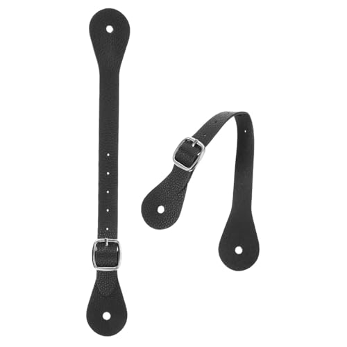PAMINGONO 2 Stück Reitstiefelzubehör Stiefelriemen Pu Lederriemen Schwarz Verstellbare Sporengürtel PAMINGONO 2 Stück Reitstiefelzubehör Stiefelriemen Pu Lederriemen Schwarz Verstellbare Sporengürtel von PAMINGONO