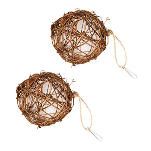 PAMINGONO Hängendes Papageiennest 2 Stück Nistmaterial Für Wildvögel Outdoor Spielzeug 15cm Vogelhaus Für Garten Sicher Und Langlebig von PAMINGONO