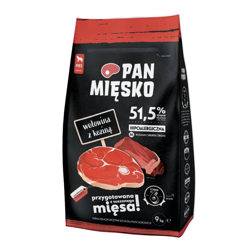 Pan Mięsko Medium Rind mit Ziegenfleisch - Sparpaket: 2 x 9 kg von PAN MIĘSKO