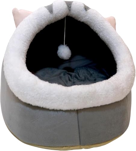 PANDOM PETS Katzenbetten für Indoor-Katzen, modernes Katzenbett mit Bezug und weichem, abnehmbarem, gepolstertem Kissen, ideales beruhigendes Plüsch-Katzen- und kleines Haustierbett mit rutschfester PANDOM PETS Katzenbetten für Indoor-Katzen, modernes Katzenbett mit Bezug und weichem, abnehmbarem, gepolstertem Kissen, ideales beruhigendes Plüsch-Katzen- und kleines Haustierbett mit rutschfester von PANDOM PETS