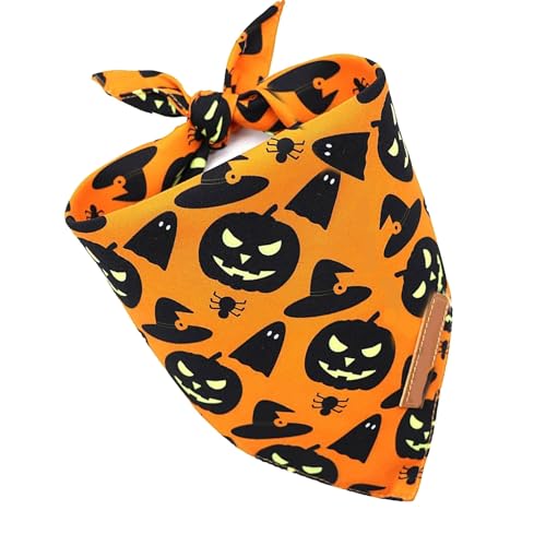 Halloween-Hundehalstuch, Motiv: Spinne, Kürbisdruck, Kostüm, Party, Urlaub, Foto, Halloween, Hunde-Lätzchen, Größe Halloween-Hundehalstuch, Motiv: Spinne, Kürbisdruck, Kostüm, Party, Urlaub, Foto, Halloween, Hunde-Lätzchen, Größe von PANGBOER