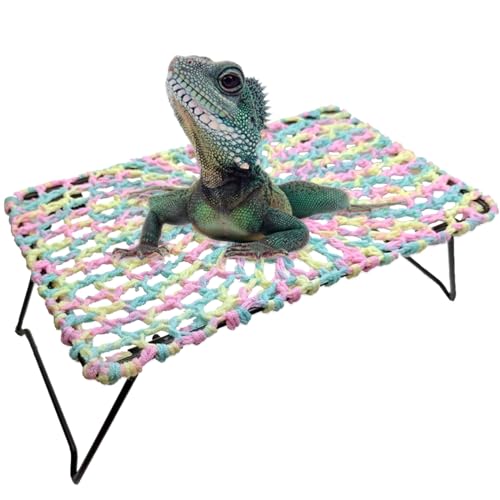 PANHDK Reptilien Hängematte für große kleine Bartagamen Eidechsen Schlange gehäkelte Kletterhängematte Kletterbett von PANHDK