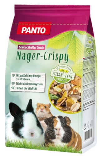 PANTO® Nager-Crispy Premium Plus Mischung Knusperspaß Nagerfutter Zwerkaninchenfutter (600g) von PANTO