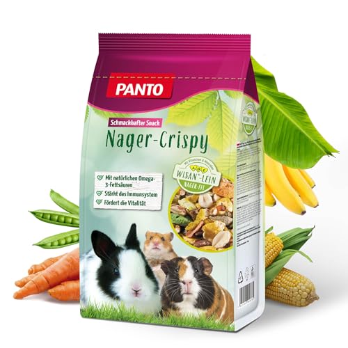 PANTO® Nager-Crispy Premium Plus Mischung Knusperspaß Nagerfutter Zwerkaninchenfutter (600g) von PANTO