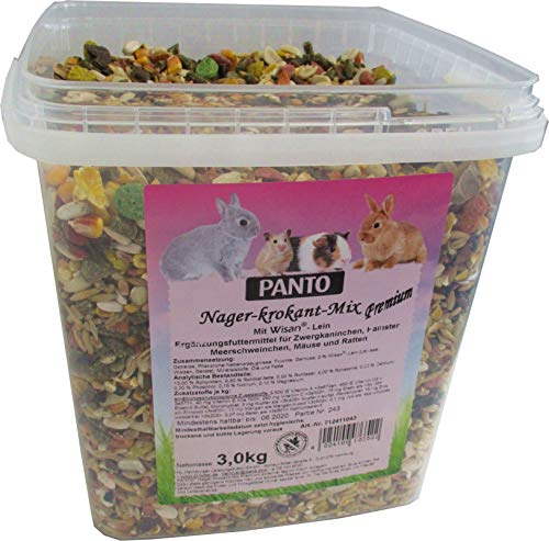 PANTO® Nager-Krokant-Mix Premium Nager Zwergkaninchen Futter Futtermischung 3kg von PANTO