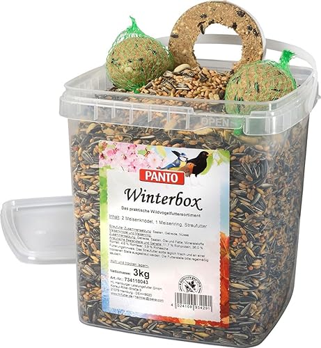 PANTO® Wildvogel Futter Mix Winterbox Streufutter Meisenknödel Meisenring 3kg von PANTO