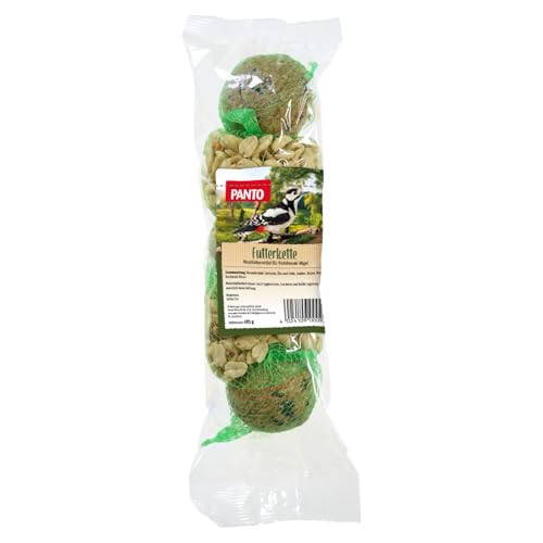 PANTO Futterkette 1 x 485 g – Vogel Futterkette bestehend aus 3 x Meisenknödel & 2 x Nussbeutel, Wildvogelfutter für Körner- und Weichfresser PANTO Futterkette 1 x 485 g – Vogel Futterkette bestehend aus 3 x Meisenknödel & 2 x Nussbeutel, Wildvogelfutter für Körner- und Weichfresser von PANTO