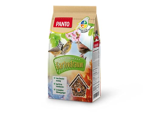 PANTO Gartentraum Sämereienmischung Wildvogelfutter 5 x 1 kg – Bunte Vogelfutter Mischung für Futterhäuschen & Futterspender, ganzjähriges Wildvogelfutter ideal für kleine Vogelarten von PANTO