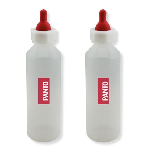 PANTO Lämmermilch Aufzuchtflasche 2 x 500ml – hochwertige & langlebige Lämmermilchflasche zur Aufzucht von Schaflämmer & Ziegenlämmer# von PANTO