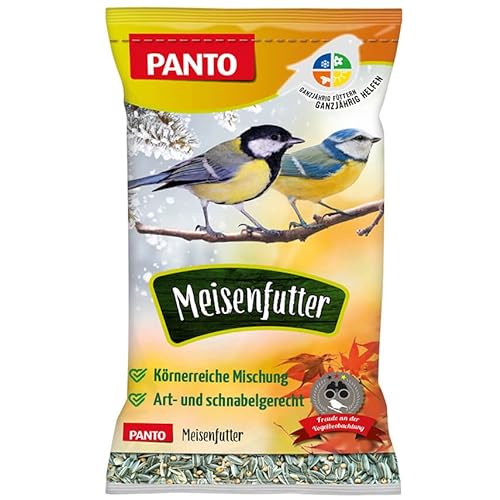 PANTO Meisenfutter – 1 kg Wildvogelfutter ganzjährig, Körnermischung für Wildvögel ohne Weizen, Hafer & Gerste, Vogelstreufutter für Meisen und andere Körnerfresser von PANTO