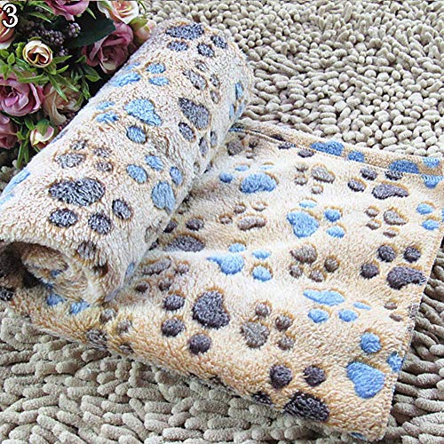 PAPABA 76cm x 52 cm Warme weiche Pfafel-Druck Koralle Samt-Haustier-Katze-Hund-Deckenwelpen-Bett Kaffee von PAPABA