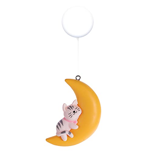 PAPABA Aquarium-Ornament Mini Cat Moon Float-Figuren Miniaturen Zeigen umweltfrei A von PAPABA