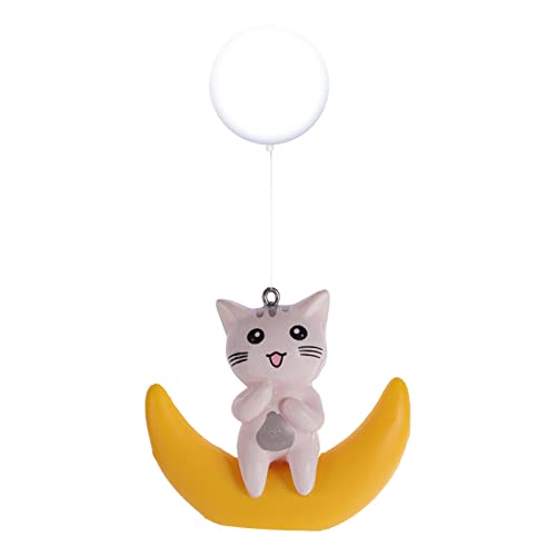 PAPABA Aquarium-Ornament Mini Cat Moon Float-Figuren Miniaturen Zeigen umweltfrei D von PAPABA