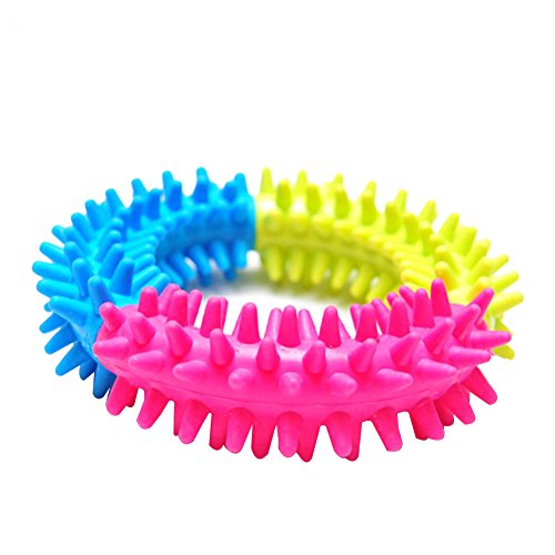 PAPABA Dog Pets Teeth Cleaning Training Thorn Ring Shaped Bite Chewing Random Color von PAPABA