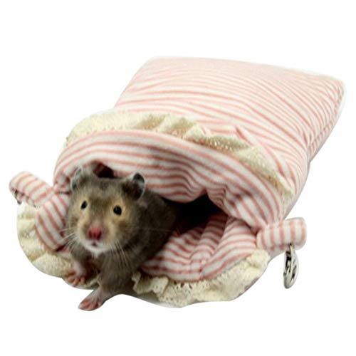 PAPABA Hamster Chinchillas Kleines Haustier Winter Warm Plüsch Schlafsack Beutel Haus Rosa von PAPABA