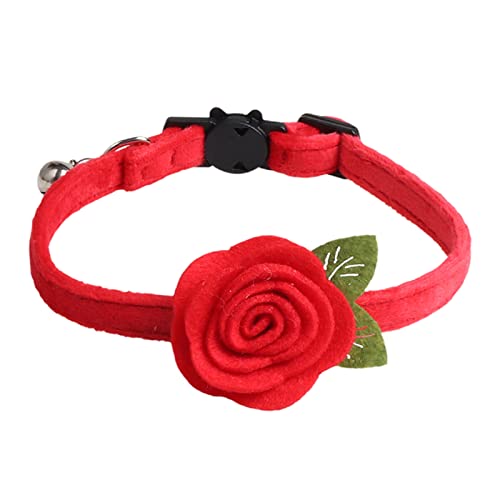 PAPABA Haustier-Ausschnitt-Kreis leichte Haustier-Halskette mit Mini-Glocken-Anhänger Dekoration Super weich leicht zu tragen Rot von PAPABA