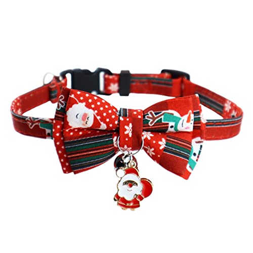 PAPABA Haustier Halsband Auffälliges Xmas-Themen-Hunde-Katzen Halsband mit Mini-Glocken anhänger Dekorative Schnell Spanner E von PAPABA