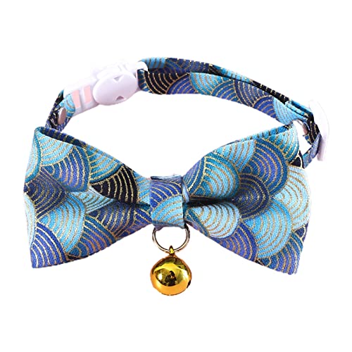 PAPABA Hündchen-Halsband, Schleifen-Kragen, kleine Hunde, Halskette, Dekoration, verkleiden, verstellbar Blau von PAPABA