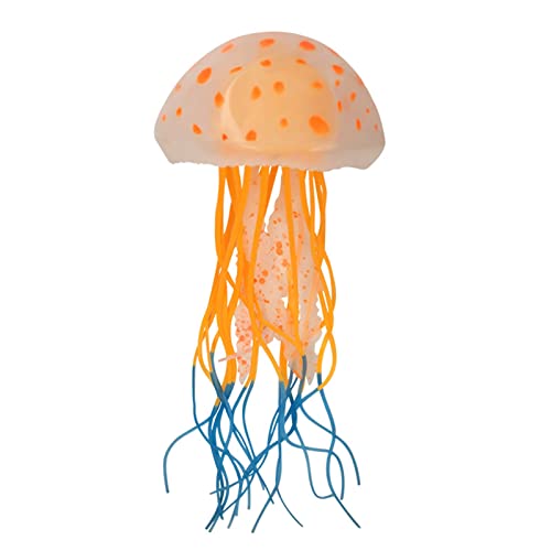 PAPABA Künstliche Quallen Unterwasser Landschaft klare Beleuchtung Künstliche Quallen dekorative realistische Form Orange von PAPABA