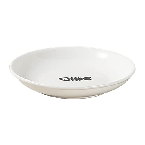 PAPABA Pet Food Bowl Solid Cats Dogs Food Snacks Dish Plate Schützen Halswirbel stabil Weiß 1 von PAPABA
