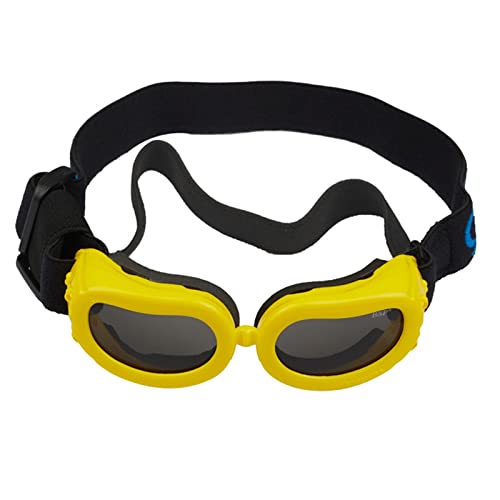 PAPABA Schutzbrille für Haustiere Attraktive Anti-Nebel-Sonnenbrille UV-beständige Hunde Brillen Dekor Wasserdicht Vivid Farbe Gelb von PAPABA