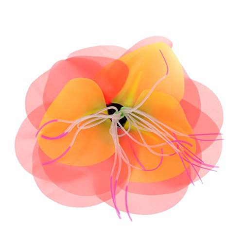 PAPABA Simulation fluoreszierender Blumen-Fisch-Tank-Dekor des bunten Lotus-Aquariums Orange von PAPABA