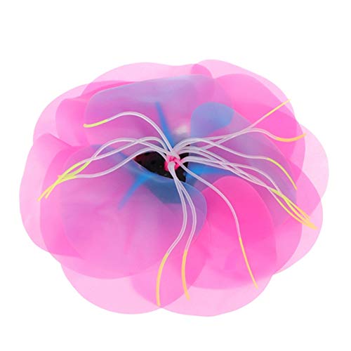 PAPABA Simulation fluoreszierender Blumen-Fisch-Tank-Dekor des bunten Lotus-Aquariums rot von PAPABA