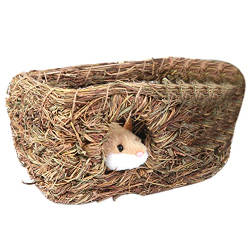 PAPABA Stroh kleines Haustier Kaninchen Hamster Meers chweinchen käfig Schlafnest Haus Kau Spielzeug Holzfarbe von PAPABA