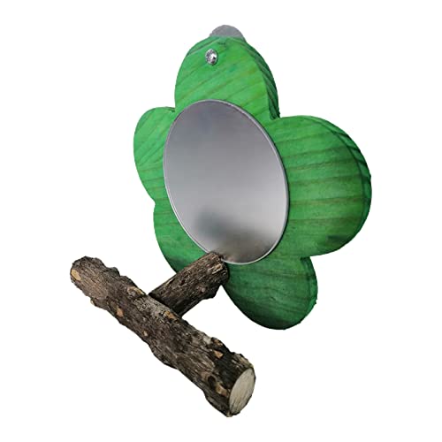 PAPABA Vogel Stand Spiegel Kreative Papagei Spiegel Barsch Stand Spielzeug Einfach Flexibel zu installieren Grün von PAPABA