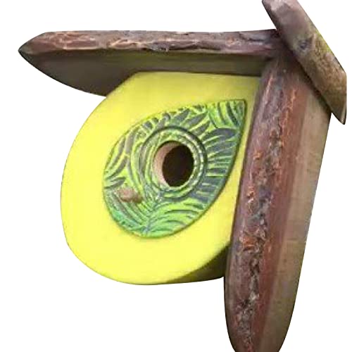 PAPABA Vogel ruhhaus Tragbares handgemachtes Blattform Vogelhaus Anti-Verschleiß-Leicht Gewicht Gelb von PAPABA