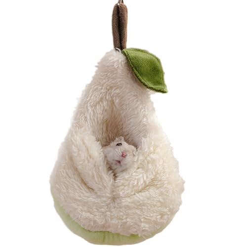 Birnenförmiges Hamster-Bett – Plüsch-Zuckergleiter-Versteck für kleine Haustiere, Wohnraumdekoration, gemütliches Käfigzubehör für Mäuse, Rennmäuse, goldener Bär, Degu von PAPIEEED