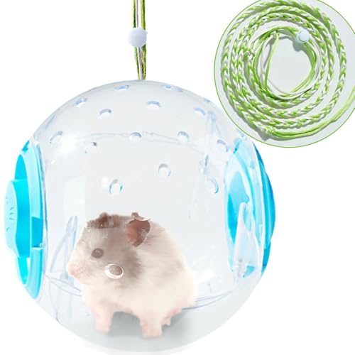 PAPIEEED Hamsterball mit Leine, Spielzeug für kleine Haustiere, Zubehör für Rennmäuse, Maus, Laufen, Training, Hamster, Maus, Rennmaus PAPIEEED Hamsterball mit Leine, Spielzeug für kleine Haustiere, Zubehör für Rennmäuse, Maus, Laufen, Training, Hamster, Maus, Rennmaus von PAPIEEED