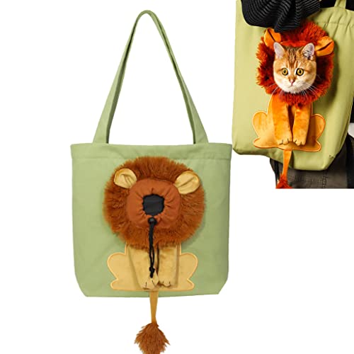 PAPIEEED Haustier Katze Tragetasche Canvas Tragetasche Cat Sling Pack für Ausflüge Gehen Geldbörse für Chihuahua Bichons Zwergspitz von PAPIEEED