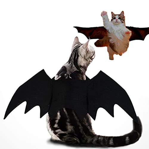 PAPIEEED Katzenkostüm Fledermausflügel für Halloween, Haustier-Cosplay-Kostüm, Zubehör, Halloween-Dekorationen, Outfit für Welpen, Kätzchen, Party, Fledermaus von PAPIEEED