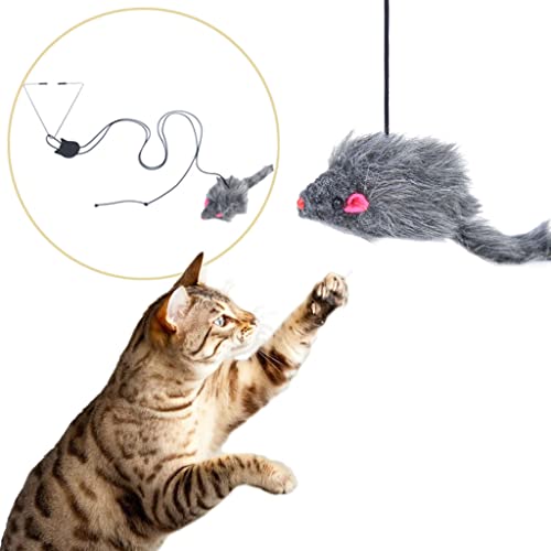PAPIEEED Katzenspielzeug, selbstunterhaltend, zum Aufhängen, einziehbar, für Katzen, interaktive Maus von PAPIEEED